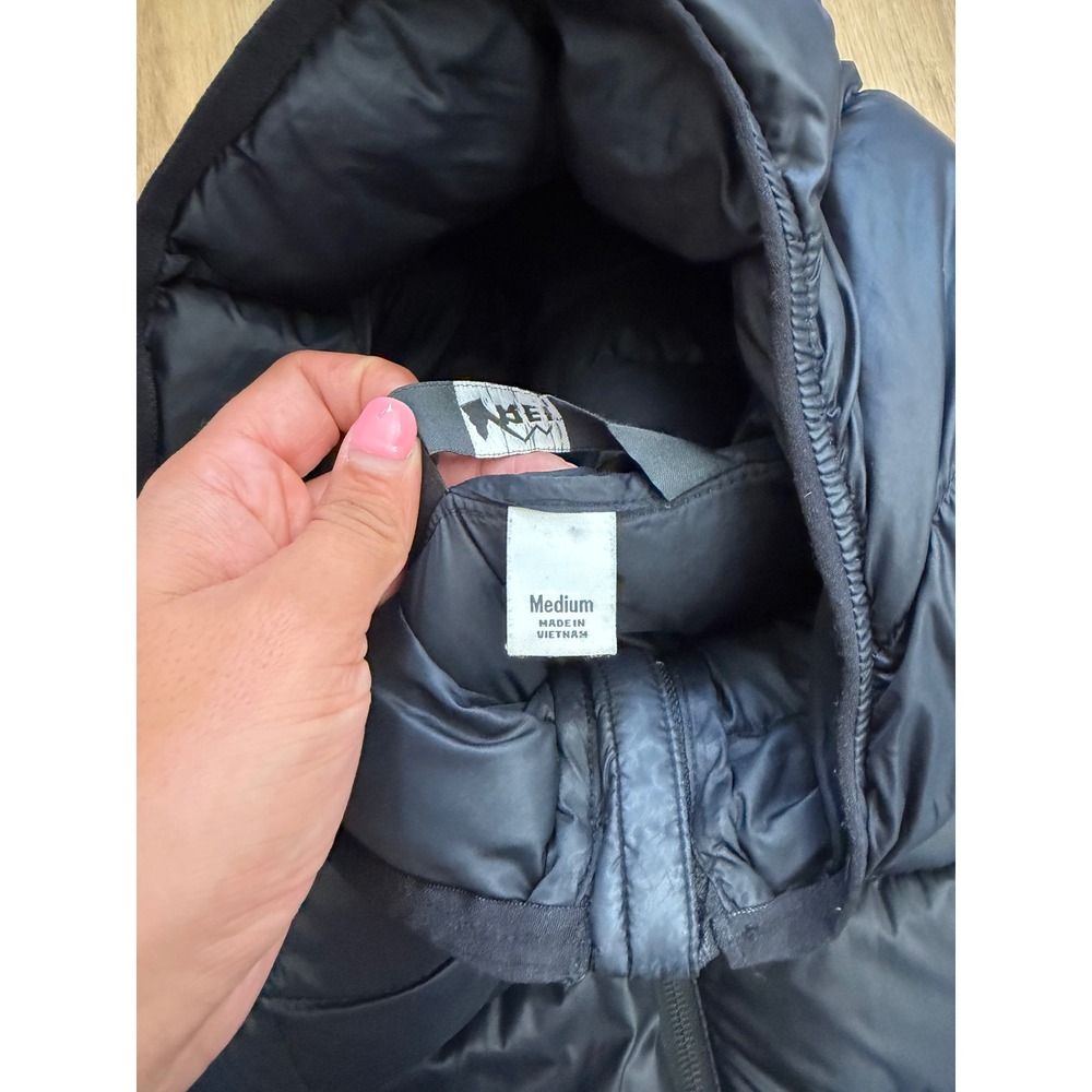 REI Co-op 650 Down Parka 2.0 Black Hooded Puffer Jacket M Snow outdoors Womens - Picture 5 of 8